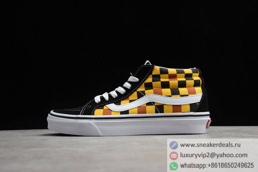 Vans Sk8-Mid Bee Yellow Black Checkerboard VN0A3WASYL3 Unisex Skate Shoes